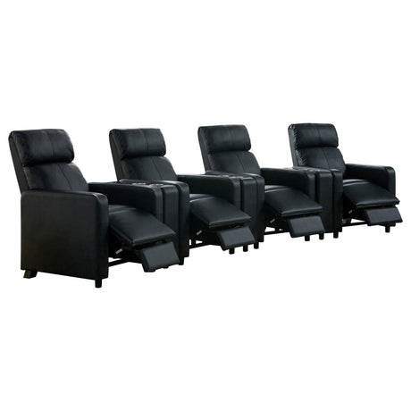 Toohey Upholstered Tufted Recliner - Black Leatherette