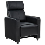 Toohey Upholstered Tufted Recliner - Black Leatherette