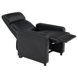 Toohey Upholstered Tufted Recliner - Black Leatherette