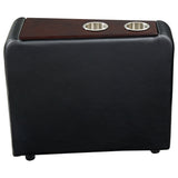 Toohey Upholstered Tufted Recliner - Black Leatherette