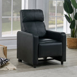 Toohey Upholstered Push Back Recliner - Black Leatherette