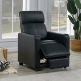 Toohey Upholstered Push Back Recliner - Black Leatherette