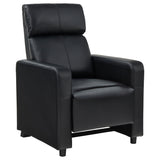 Toohey Upholstered Push Back Recliner - Black Leatherette