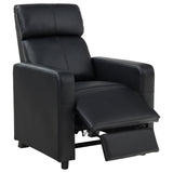Toohey Upholstered Push Back Recliner - Black Leatherette