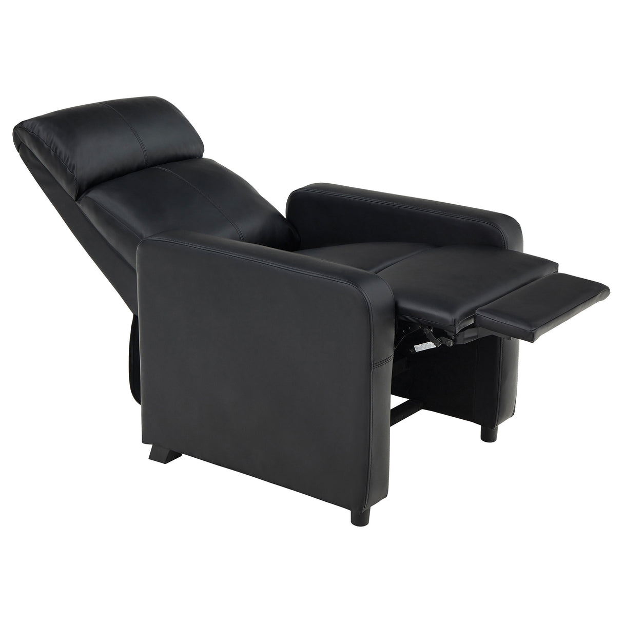 Toohey Upholstered Push Back Recliner - Black Leatherette