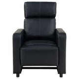 Toohey Upholstered Push Back Recliner - Black Leatherette