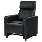Toohey Upholstered Push Back Recliner - Black Leatherette