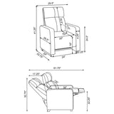 Toohey Upholstered Push Back Recliner - Black Leatherette