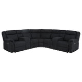 Hagen Upholstered Power Reclining Sectional Sofa Steel Grey