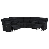 Hagen Upholstered Power Reclining Sectional Sofa Steel Grey