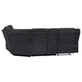 Hagen Upholstered Power Reclining Sectional Sofa Steel Grey