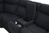 Hagen Upholstered Power Reclining Sectional Sofa Steel Grey
