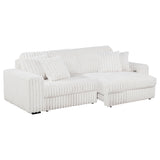 Jacana Corduroy Upholstered Dual Power Chaise Sofa Ivory