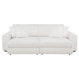 Jacana Corduroy Upholstered Dual Power Chaise Sofa Ivory