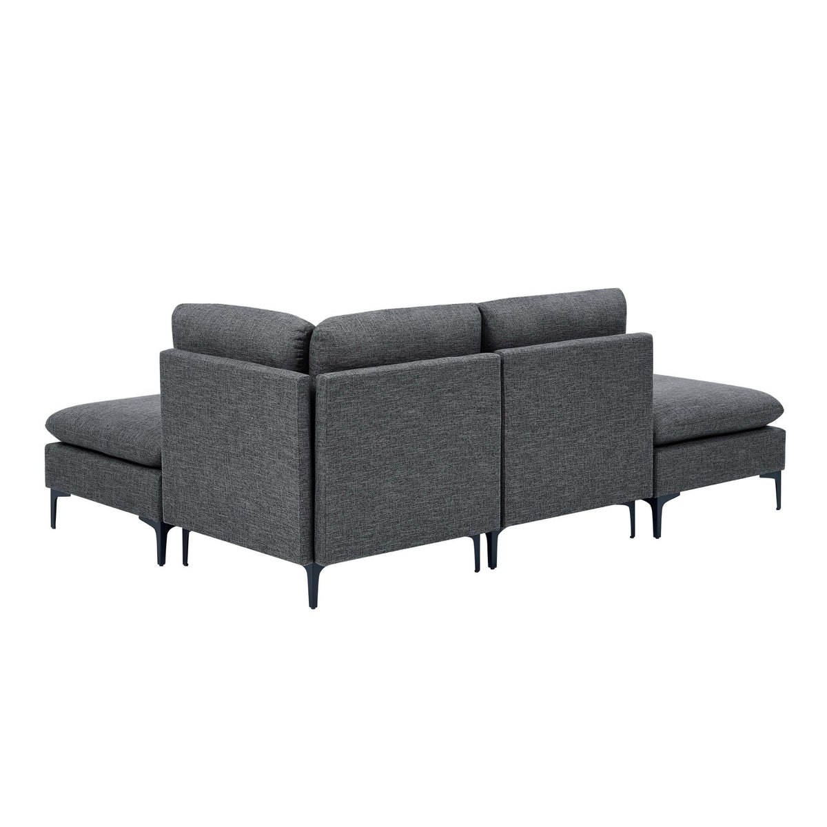 Upholstered Modular Sectional With Tall Legs, Medium Firm Seat