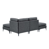 Upholstered Modular Sectional With Tall Legs, Medium Firm Seat