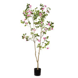 72" Artificial Bougainvillea Tree with Black Plastic Pot
