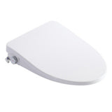 Smart Bidet Toilet Seat & Side Knob Adjustable Heated Seat With Water Temperature And Pressure Adjustment Portable Bidet - White