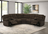 Atkinson Upholstered Reclining Sectional Sofa in Chocolate