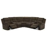 Atkinson Upholstered Reclining Sectional Sofa in Chocolate