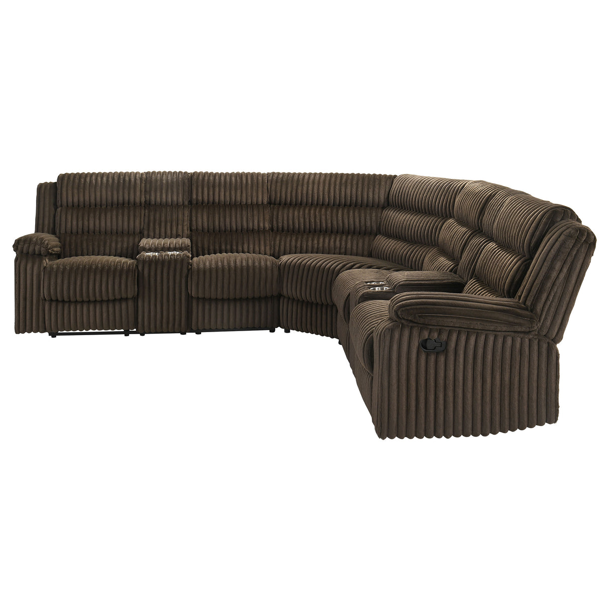Atkinson Upholstered Reclining Sectional Sofa in Chocolate