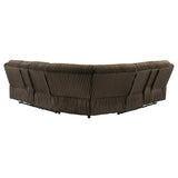 Atkinson Upholstered Reclining Sectional Sofa in Chocolate