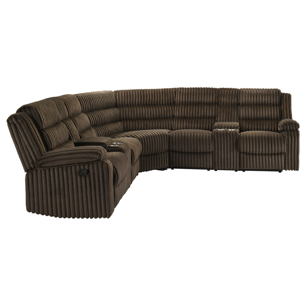 Atkinson Upholstered Reclining Sectional Sofa in Chocolate