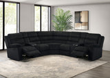 Atkinson Upholstered Reclining Sectional Sofa in Black
