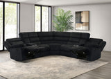 Atkinson Upholstered Reclining Sectional Sofa in Black