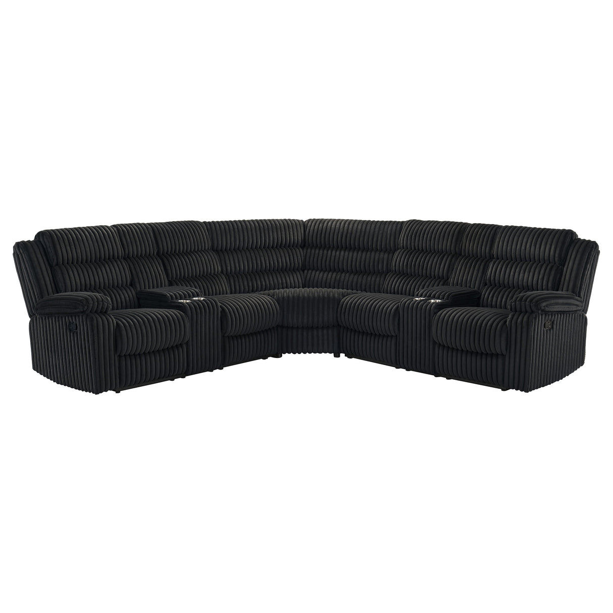 Atkinson Upholstered Reclining Sectional Sofa in Black
