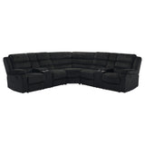 Atkinson Upholstered Reclining Sectional Sofa in Black