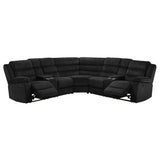 Atkinson Upholstered Reclining Sectional Sofa in Black