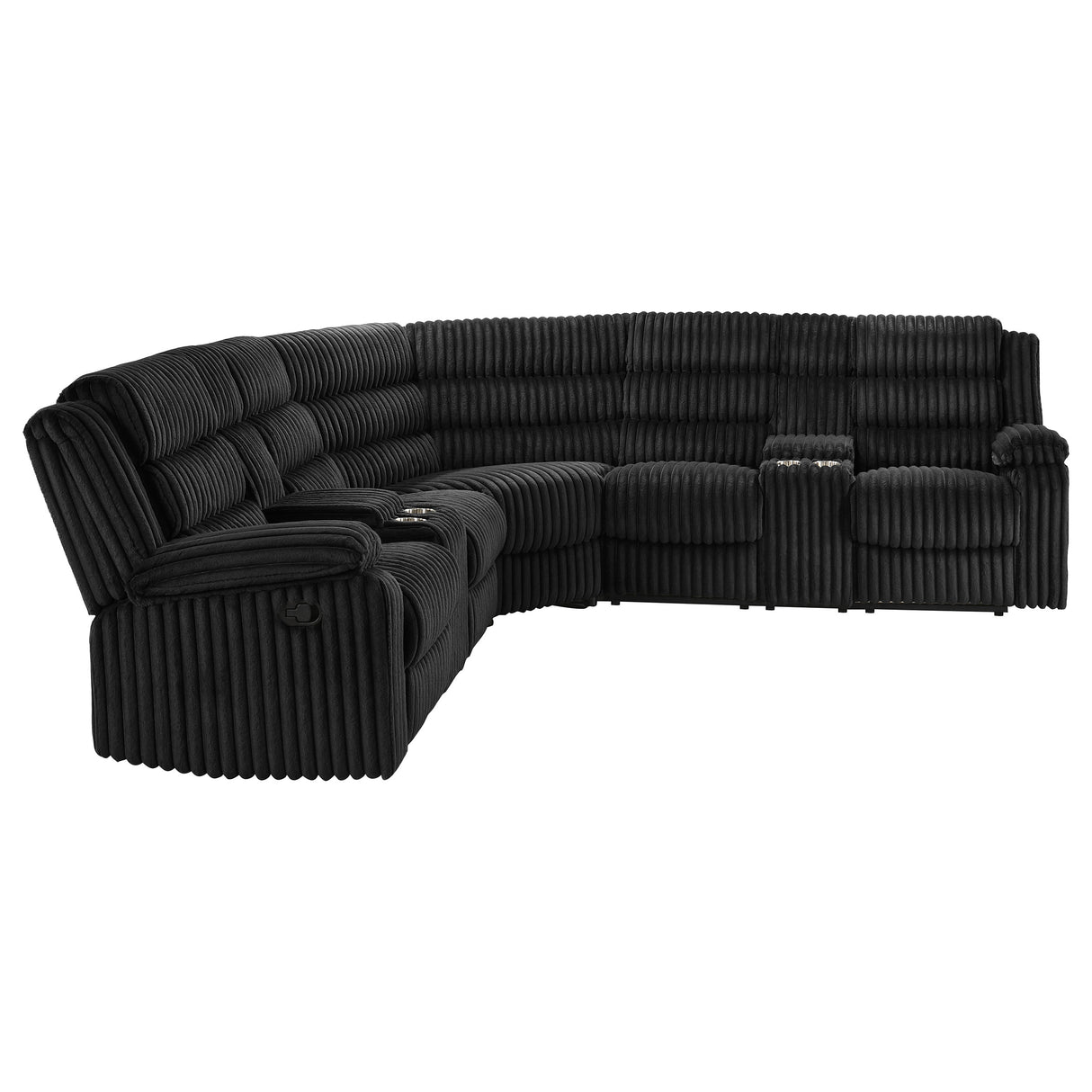 Atkinson Upholstered Reclining Sectional Sofa in Black