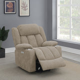 Houston Upholstered Power Lift Recliner Chair in Camel