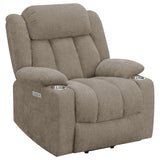 Houston Upholstered Power Lift Recliner Chair in Camel