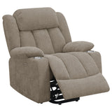 Houston Upholstered Power Lift Recliner Chair in Camel