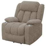 Houston Upholstered Power Lift Recliner Chair in Camel