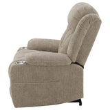 Houston Upholstered Power Lift Recliner Chair in Camel