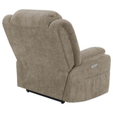 Houston Upholstered Power Lift Recliner Chair in Camel