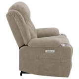 Houston Upholstered Power Lift Recliner Chair in Camel
