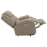 Houston Upholstered Power Lift Recliner Chair in Camel