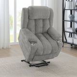 Houston Upholstered Power Lift Recliner in Grey