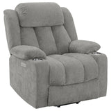 Houston Upholstered Power Lift Recliner in Grey