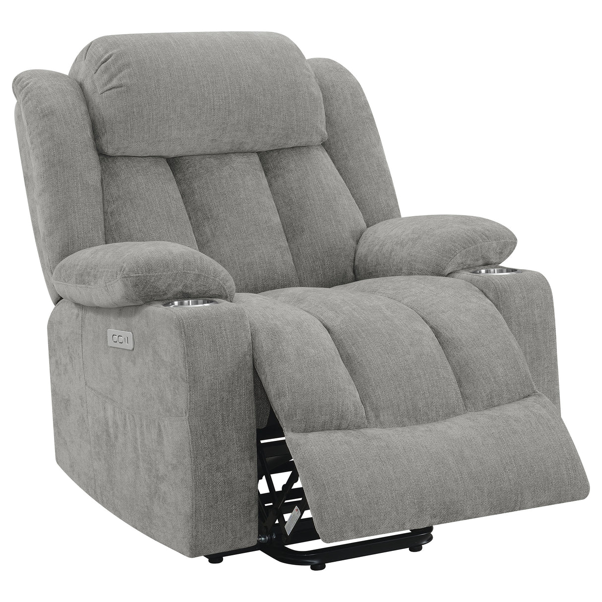 Houston Upholstered Power Lift Recliner in Grey