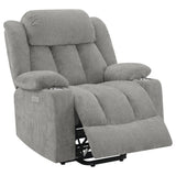 Houston Upholstered Power Lift Recliner in Grey