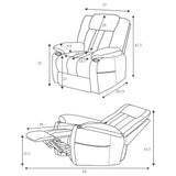 Houston Upholstered Power Lift Recliner in Grey