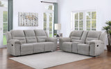 Gilson 2-Piece Grey Chenille Reclining Sofa Set