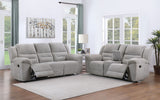 Gilson 2-Piece Grey Chenille Reclining Sofa Set