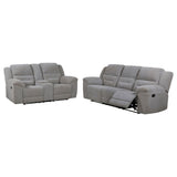 Gilson 2-Piece Grey Chenille Reclining Sofa Set