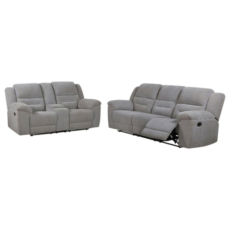 Gilson 2-Piece Grey Chenille Reclining Sofa Set